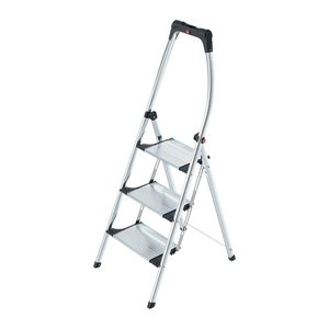 Hailo Klapptritt K100 TopLine silber 3 Stufen, H: 145,0 cm