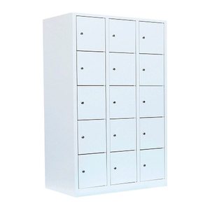 LÜLLMANN Schließfachschrank signalweiß 523537, 15 Schließfächer 118,5 x 50,0 x 180,0 cm