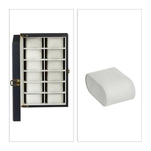 relaxdays Uhrenbox schwarz 31,0 x 20,0 x 8,0 cm, 1 St.
