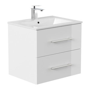 POSSEIK Waschbecken mit Unterschrank HOMELINE 60 weiß glanz 61,5 x 46,5 x 56,0 cm