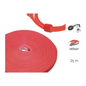 LABEL THE CABLE Klettband ROLL STRAP PRO rot 25,0 m x 1,6 cm, 1 St.