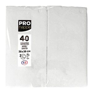PROnappe Servietten weiß 2-lagig 38,0 x 38,0 cm, 40 St.