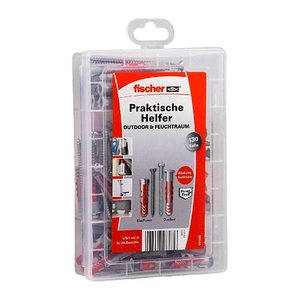 fischer Meister-Box Outdoor 561385 Dübel- und Schrauben-Sortiment, 130-teilig