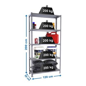 Simonrack Schwerlastregal SIMONCLICK MEGAPLUS 8425437077005 grau 120,0 x 50,0 x 200,0 cm