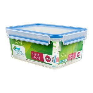 emsa Frischhaltedose CLIP & CLOSE 9,9 cm hoch transparent 2,2 l, 1 St.