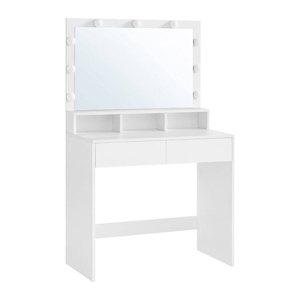 VASAGLE Schminktisch rechteckig Melamin, Spanplatte weiß 80,0 x 40,0 x 140,0 cm, 1 St.