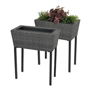Garden Pleasure Pflanzenständer-Set IRIS Kunststoff grau, 2 St.