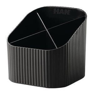 HAN Stiftehalter Re-X-LOOP schwarz Polypropylen 4 Fächer 11,1 x 12,1 x 10,6 cm