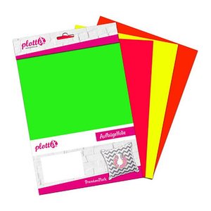 plottiX PremiumFlock Neon Bügelfolie farbsortiert Flock-Folie 20,0 x 30,0 cm,  4 St.