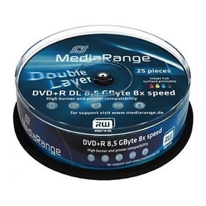 MediaRange DVD+R DL 8x 25pcs Cake Inkjet Fullsurface Printab