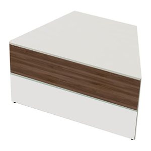 Kerkmann Anbautheke gerade, weiß, nussbaum 135,0 x 82,0 x 75,0 cm