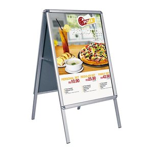 Showdown® Displays Kundenstopper silber DIN B2 2 Fächer 54,5 x 74,4 x 112,0 cm, 1 St.