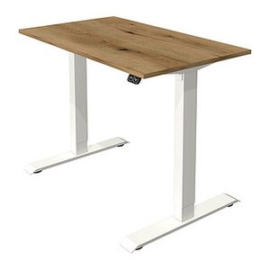 Kerkmann Move 1 elektrisch höhenverstellbarer Schreibtisch eiche rechteckig, T-Fuß-Gestell weiß 100,0 x 60,0 cm