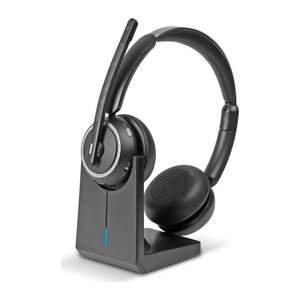 LINDY L118 Kabelloses Büro-Headset mit Ladestation, Plug/Pla
