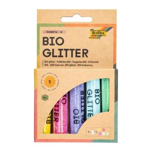 folia Bio Glitter Rainbow M Glitzer farbsortiert, 1 Pack