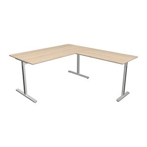 Kerkmann Form 1 Schreibtisch ahorn rechteckig, T-Fuß-Gestell silber 160,0 x 80,0 cm