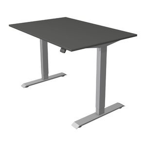 Kerkmann Move 1 elektrisch höhenverstellbarer Schreibtisch anthrazit rechteckig, T-Fuß-Gestell silber 120,0 x 80,0 cm