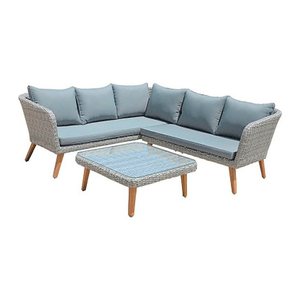 Garden Pleasure Loungegruppe PAMPLONA hellgrau Kunststoff, 10-teilig