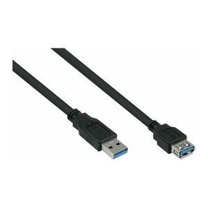 kabelmeister USB3.0 Verläng. A St.-A Bu. UL schwarz 1m