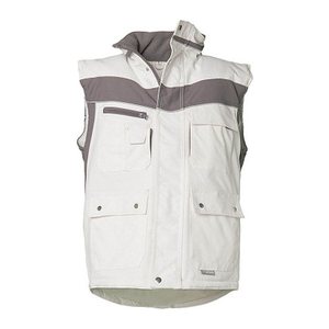 PLANAM® unisex Winterweste PLALINE weiß, zink Größe 3XL