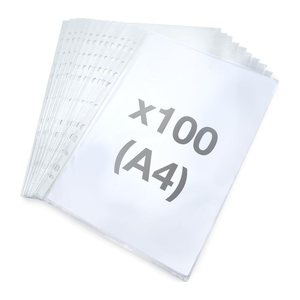 RAPESCO® Prospekthüllen ECO DIN A4 transparent genarbt, 100 St.