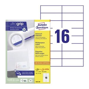 AVERY Zweckform Etiketten 3484-200 weiß 105,0 x 37,0 mm, 220 Blatt