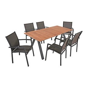 Garden Pleasure Sitzgruppe DAVINA, anthrazit Kunststoff, Metall, 7-teilig
