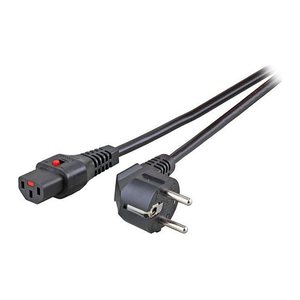 EFB Netzkabel Schutzk. 90°-C13 180°,IEC Lock,sw,3.0m,3x1,00