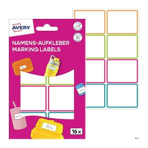 AVERY Zweckform Namensetiketten farbsortiert 48,0 x 34,0 mm, 16 St.