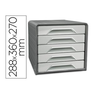 cep Schubladenbox Smoove  lichtgrau 1071116361, DIN A4 mit 5 Schubladen, 1 St.