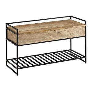 WOHNLING Schuhbank WL6.586 schwarz Holz 90,0 cm
