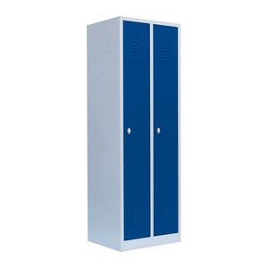 LÜLLMANN Spind enzianblau, lichtgrau 510121, 2 Schließfächer 60,0 x 50,0 x 180,0 cm