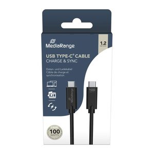 MediaRange USB C USB-Kabel MRCS214 mit E-Mark-Chip 1,2 m schwarz, 1 St.