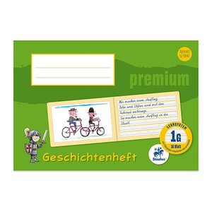 Staufen® Geschichtenheft Premium Lineatur 1G liniert DIN A5 quer ohne Rand, 16 Blatt, 1 St.