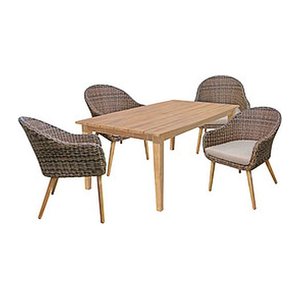 Garden Pleasure Sitzgruppe VISALIA/PUEBLO, schwarz Kunststoff, Metall, 5-teilig