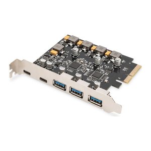 DIGITUS PCI Expr. Card USB 3.1 Gen2, 2x USB-C 3x USB-A