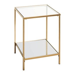 HAKU Möbel Beistelltisch rechteckig Spiegel, Sicherheitsglas gold 39,0 x 39,0 x 55,0 cm, 1 St.
