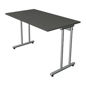Kerkmann Smart office Schreibtisch anthrazit rechteckig, C-Fuß-Gestell silber 120,0 x 65,0 cm