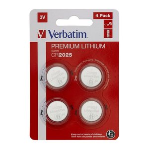 Verbatim Knopfzelle CR2025 3V Lithium 4er Pack