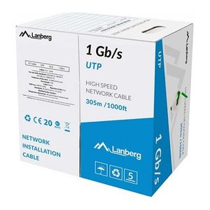 LANBERG LAN-Kabel 1Gb/s 305m Solid CCA grün