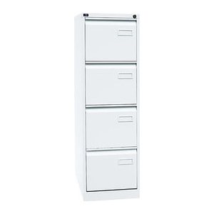 BISLEY LIGHT Hängeregistraturschrank verkehrsweiß 4 Schubladen 41,3 x 62,2 x 132,1 cm, 1 St.