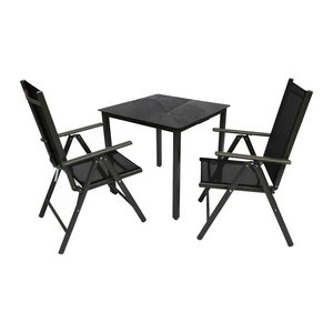 VCM my garden Sitzgruppe anthrazit Textilene, Metall, 3-teilig