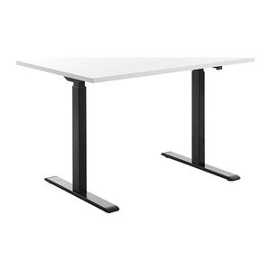 Topstar E-Table elektrisch höhenverstellbarer Schreibtisch weiß rechteckig, T-Fuß-Gestell schwarz 120,0 x 80,0 cm