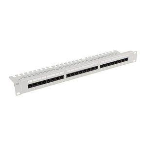 LANBERG 19" Patchpanel 1U 24-Port CAT.5E UTP + Kabelorg. gr