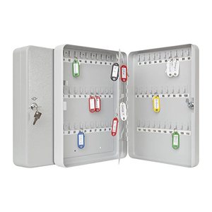 WEDO Schlüsselkasten lichtgrau mit 110 Haken, Sicherheitsschloss, 28,0 x 8,0 x 37,0 cm, 1 St.