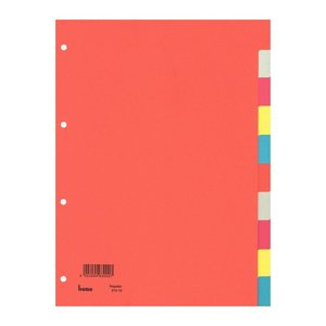 bene Ordnerregister DIN A4 Vollformat blanko farbig 10-teilig, 5 Satz
