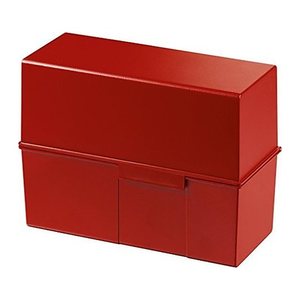 HAN Karteikasten DIN A5 für 450 Karteikarten rot mit Deckel