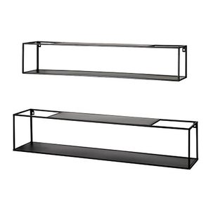 HAKU Möbel Wandregale-Set schwarz 85,0/95,0 x 17,0/20,0 x 17,0/20,0 cm, 2 St.