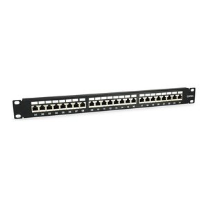 Equip 19" Patchpanel 24xRJ45 Cat6a FTP 1U 500MHz RAL9005