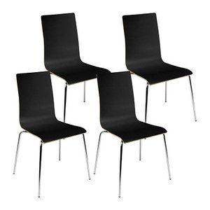 Nowy Styl Schalenstühle Cafe VII schwarz Holz, 4 St.